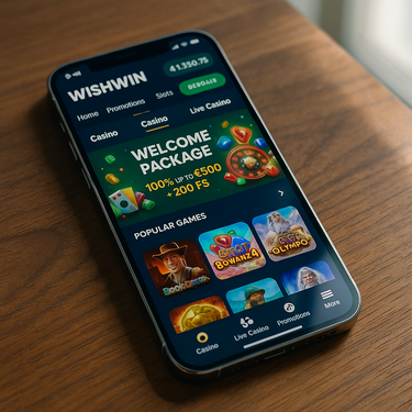 Wishwin Casino - Mobilna izkušnja - Optimiziran zaslon